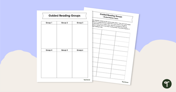 Image of Guided Reading Groups Organizer Template
