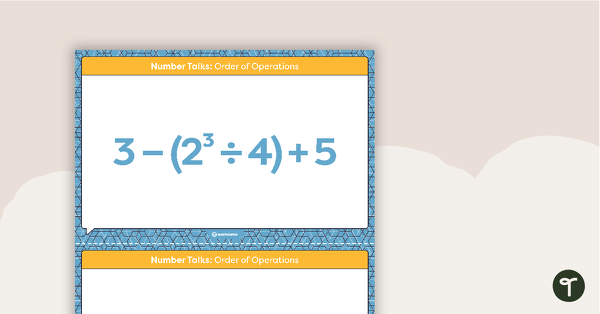 Number Talks - Order of Operations Task Cards teaching resource