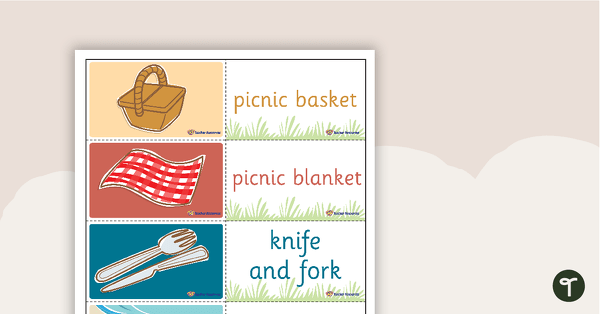 Preview image for Picnic Vocabulary Match-Up Activity - teaching resource