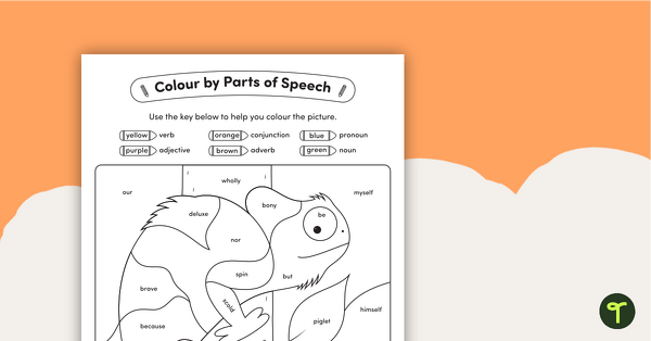 Go to Colour by Parts of Speech Worksheet – Chameleon teaching resource