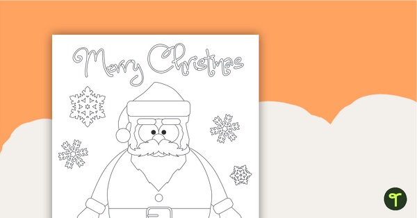 Santa Claus Colouring In Poster undefined