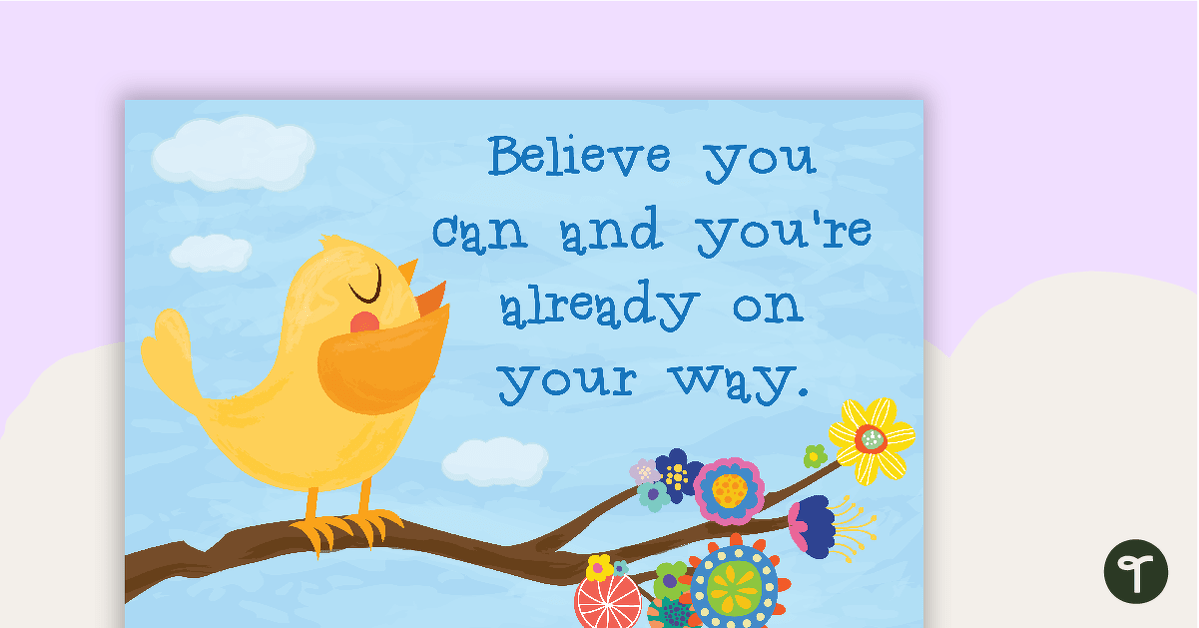 Believe You Can and You're Already On Your Way Poster teaching resource