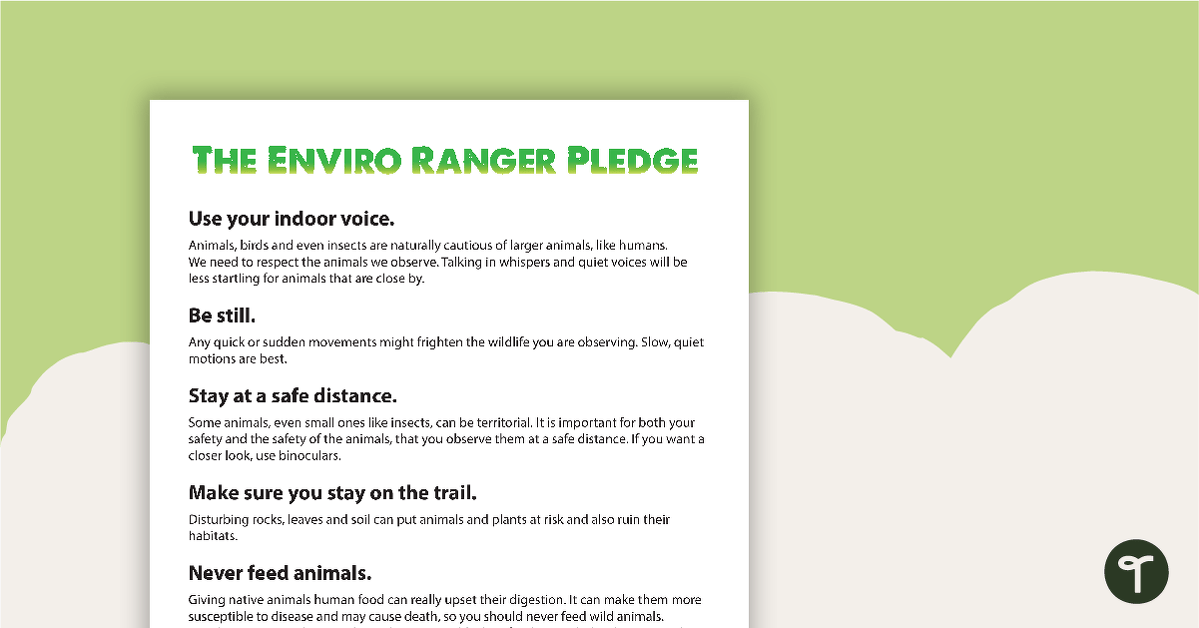 Enviro Ranger Pledge and Licence teaching resource