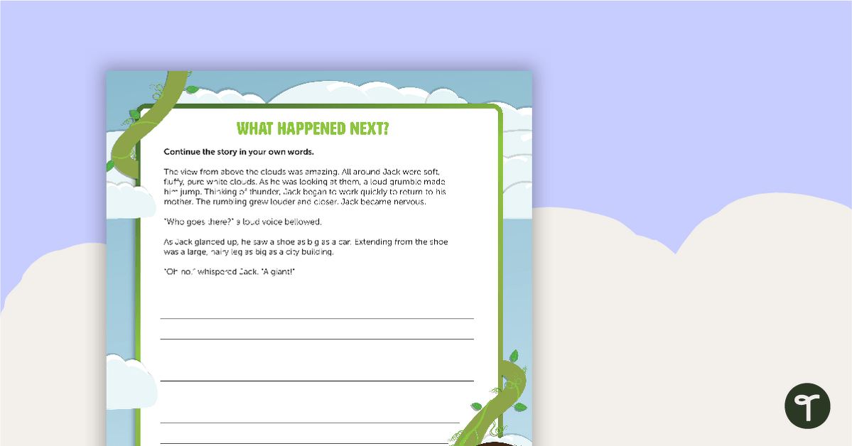 What Happened Next? – Jack and the Beanstalk Writing Template teaching resource