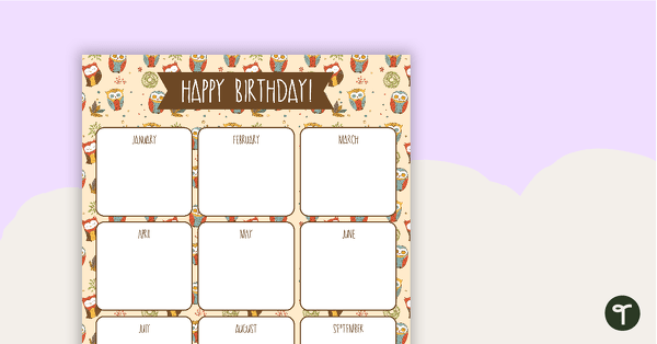 Go to Owls Pattern - Happy Birthday Chart teaching resource