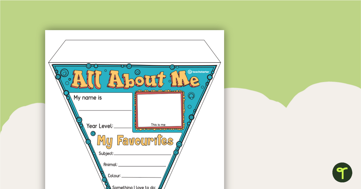 All About Me Bunting Activity teaching resource