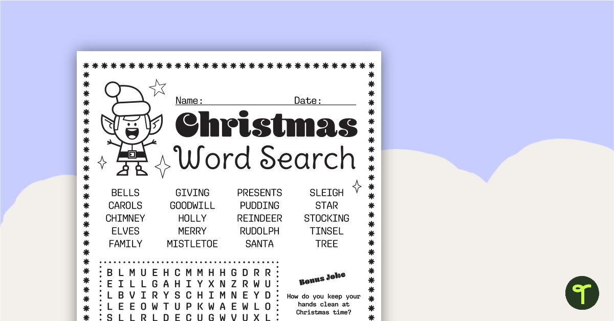 Christmas Word Search for Key Stage 2 teaching resource