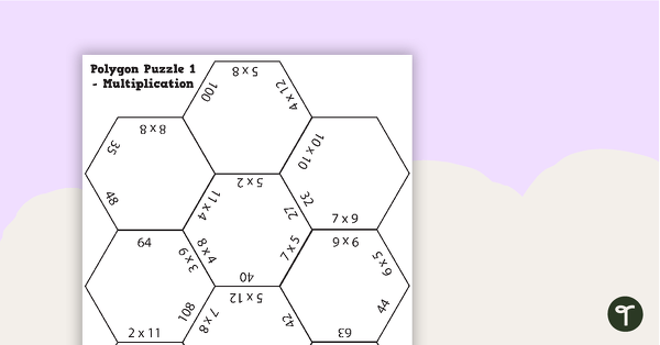 Go to Polygon Puzzles - Multiplication Worksheets with Answers teaching resource
