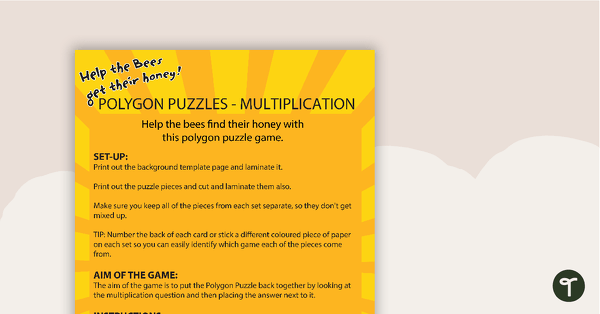 Polygon Puzzles - Multiplication teaching resource