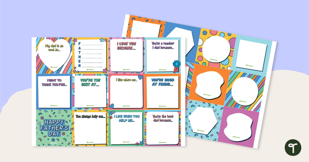 Father's Day Decorative Square Templates teaching resource