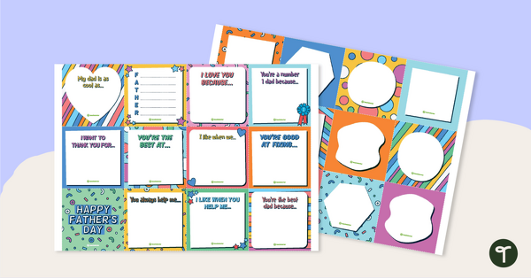 Preview image for Father's Day Decorative Square Templates - teaching resource
