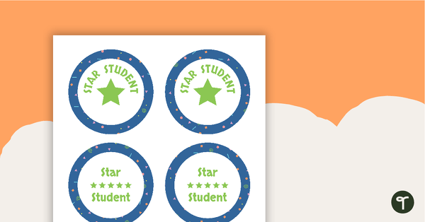 Squiggles Pattern - Star Student Badges teaching resource