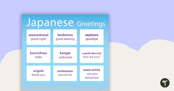 Go to Greetings - Japanese Language Poster teaching resource