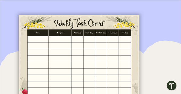 Go to Native Australian Flora and Fauna - Weekly Task Chart teaching resource