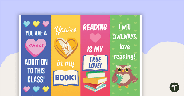 Valentine's Day Bookmarks teaching resource