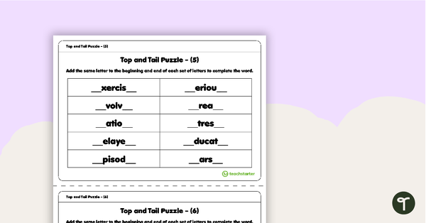 Top and Tail Puzzles teaching resource