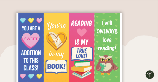 Valentine's Day Bookmarks teaching resource