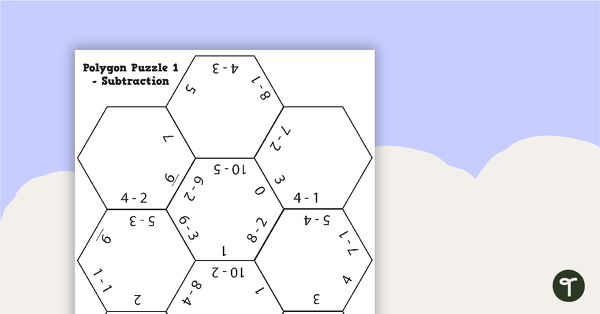 Go to Polygon Puzzles - Subtraction Worksheets with Answers teaching resource