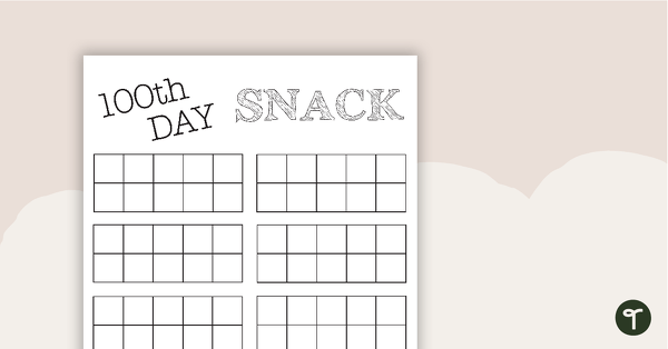 Go to 100th Day Snack Template teaching resource