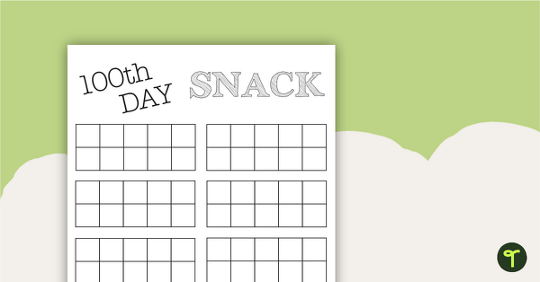 Go to 100th Day Snack Template teaching resource