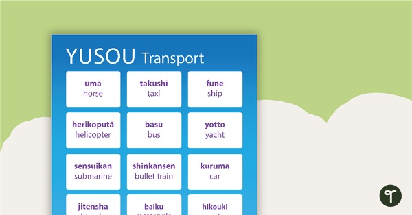 Go to Transport - Japanese Language Poster teaching resource