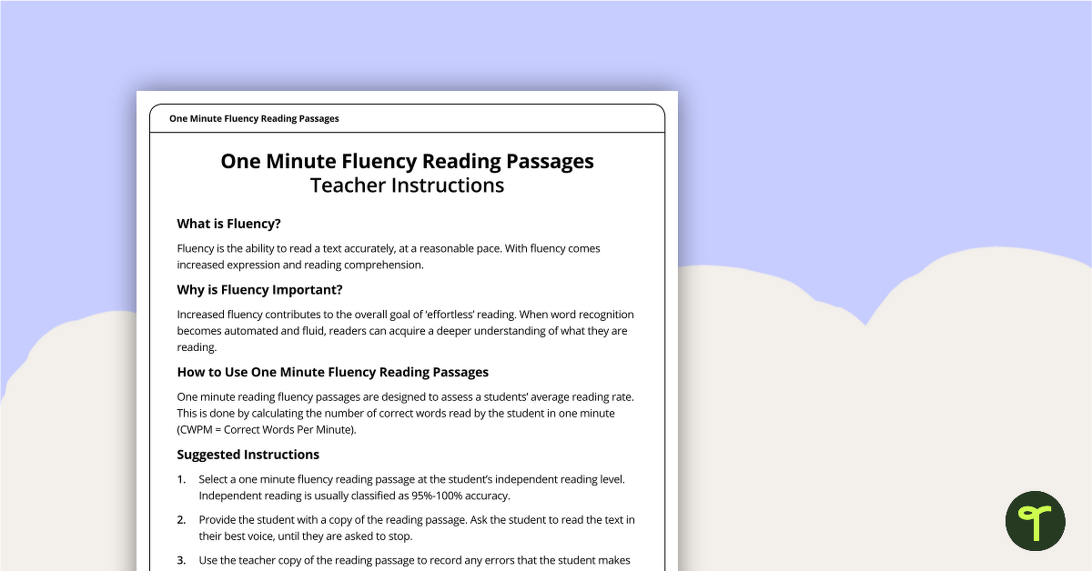 Fluency Reading Passage - Netball (Year 4) teaching resource