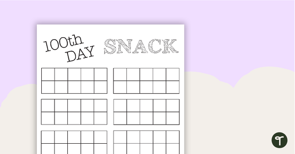 Image of 100th Day Snack Template