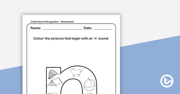 Go to Initial Sound Recognition Worksheet (Lower Case) – Letter n teaching resource