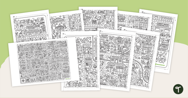 neighborhood map coloring page