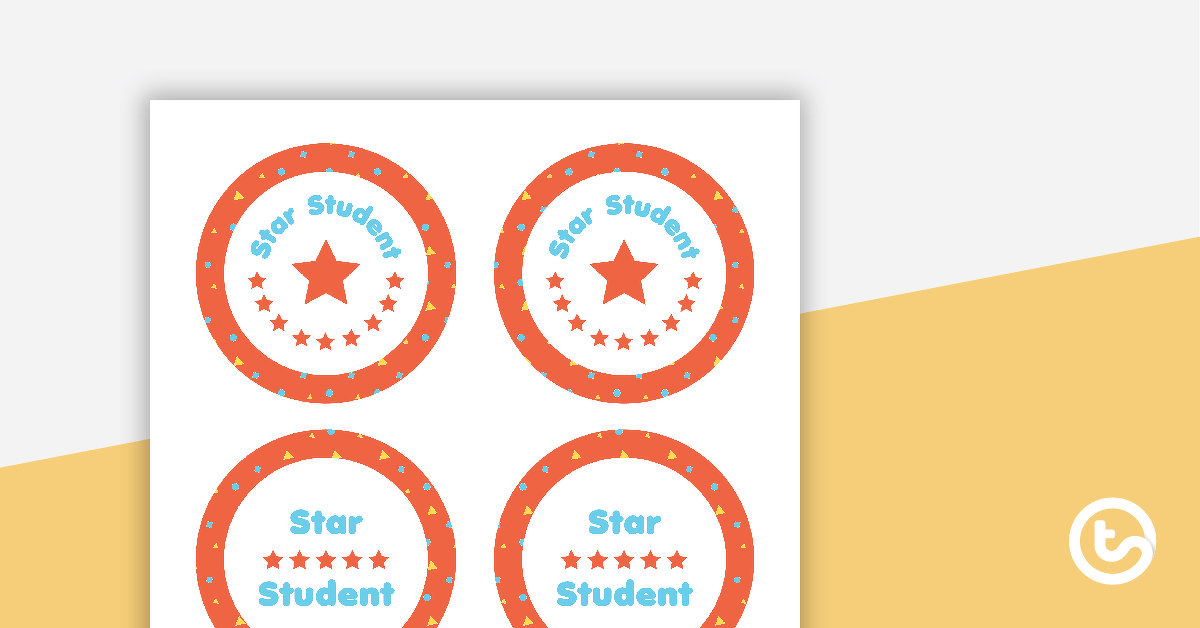 Shapes Pattern - Star Student Badges teaching resource