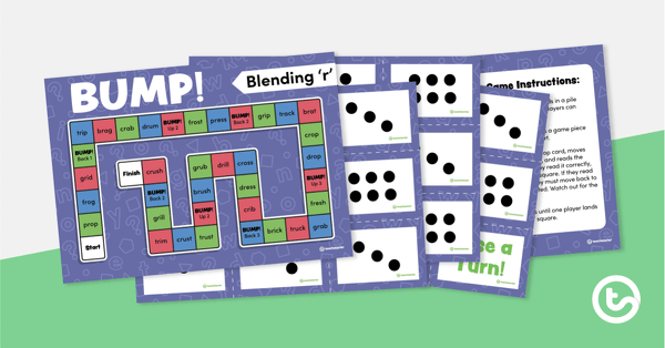 Go to Bump! Blending 'r' – Board Game teaching resource