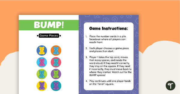 Bump! Blending 'r' – Board Game teaching resource