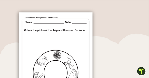 Preview image for Initial Sound Recognition Worksheet (Lower Case) – Letter o - teaching resource