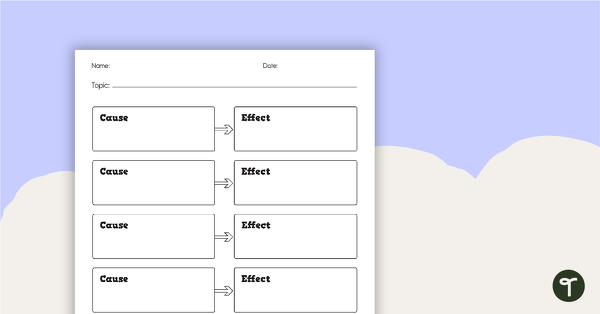 Go to Cause and Effect Graphic Organizer teaching resource