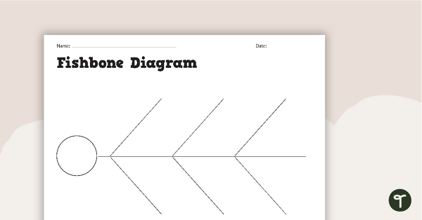 Preview image for Fishbone/Herringbone Diagram Graphic Organizer - teaching resource
