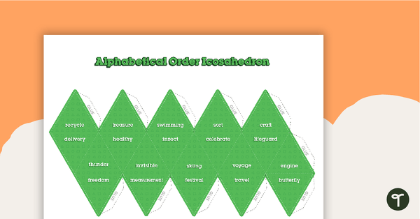 Alphabetical Order Icosahedron teaching resource