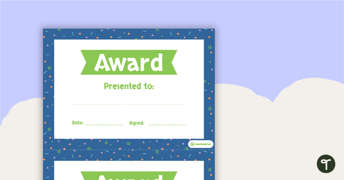Preview image for Squiggles Pattern - Award Certificate - teaching resource