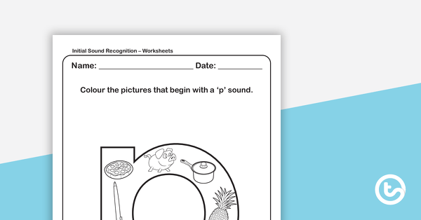 Go to Initial Sound Recognition Worksheet (Lower Case) – Letter p teaching resource