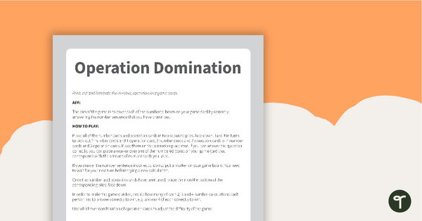Go to Operation Domination Game teaching resource