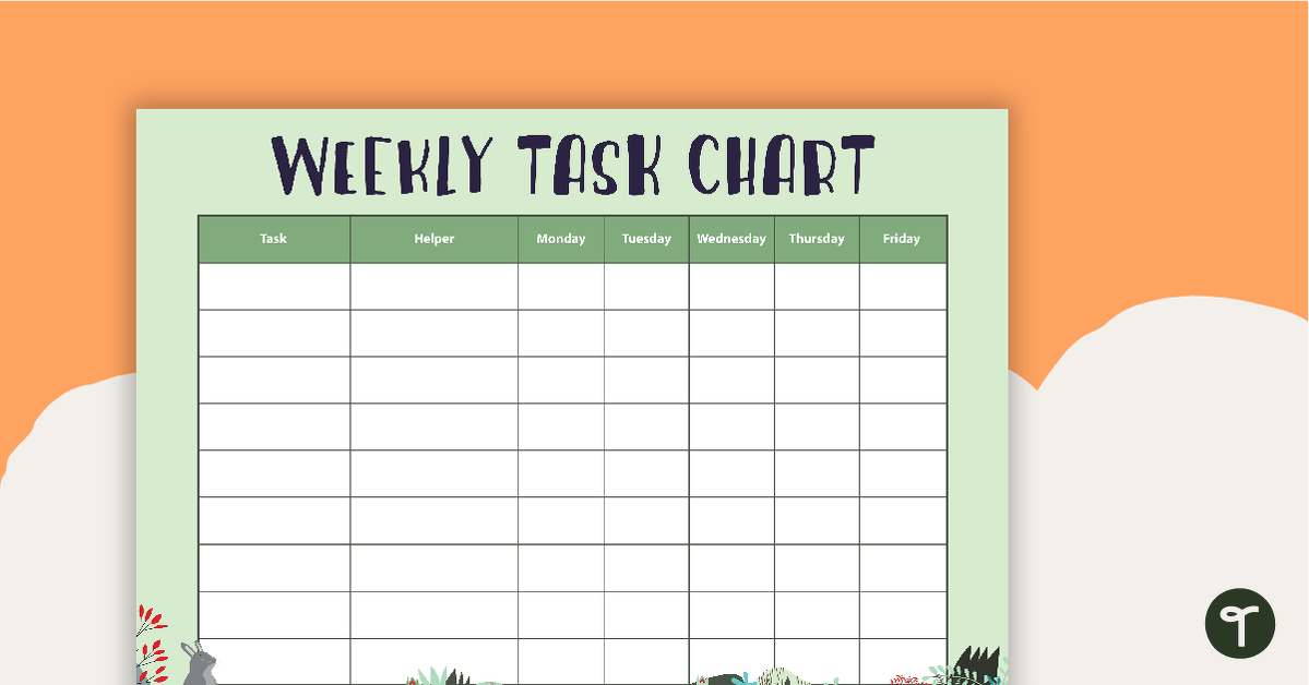Preview image for Woodland Tales - Weekly Task Chart - teaching resource