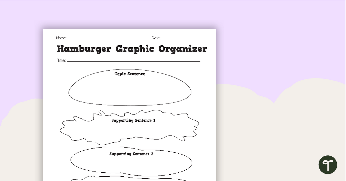 Digital Hamburger Paragraph Graphic Organizer for Google Classroom™