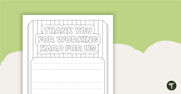 Thank You for Working Hard for Us - Greeting Card and Letter Template teaching resource