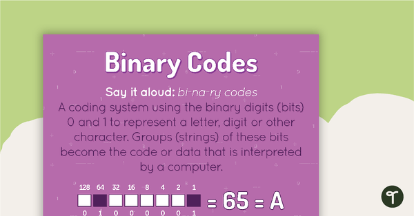 Binary Codes Poster teaching resource