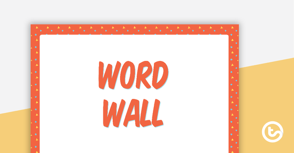 Shapes Pattern - Word Wall Template teaching resource