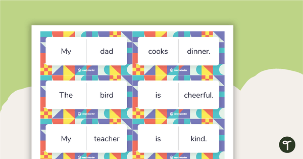 Simple Sentence Dominoes (Version 1) teaching resource