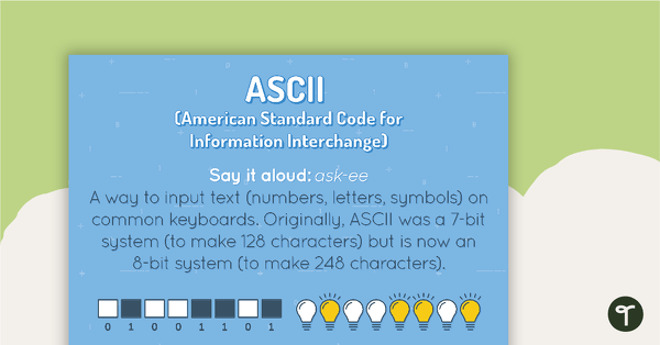 ASCII Poster teaching resource