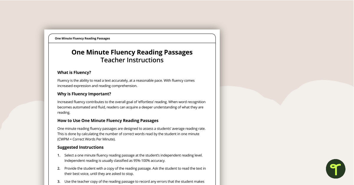 Fluency Reading Passage - The New Pet (Year 6) teaching resource