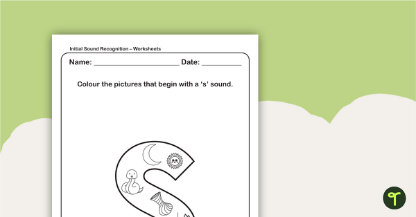 Initial Sound Recognition Worksheet (Lower Case) – Letter s teaching resource