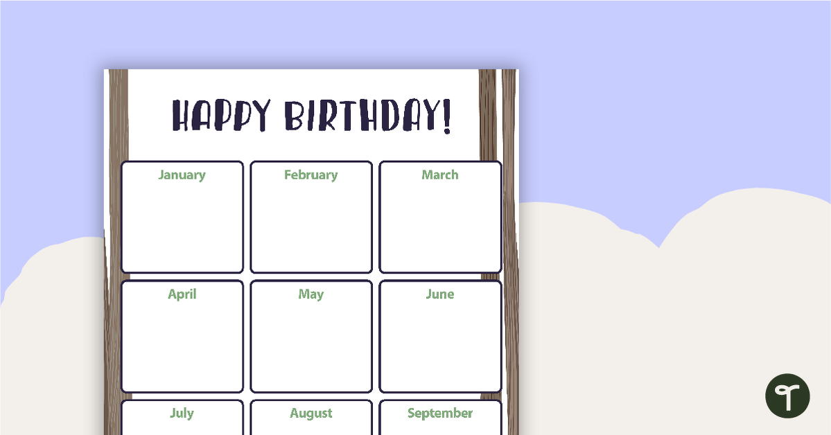 Preview image for Woodland Tales  - Happy Birthday Chart - teaching resource