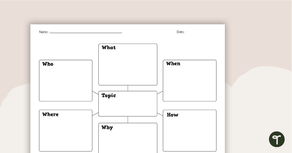 5 W s And 1 H Graphic Organizer Landscape Teach Starter